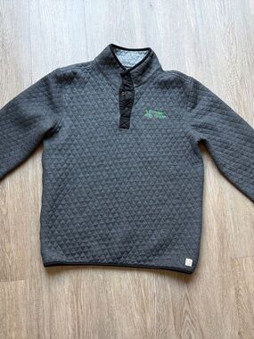 Marine Layer Quilted Gray Reversible Pullover